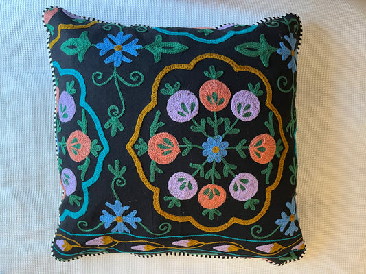 Jaipur lava grey square cushion