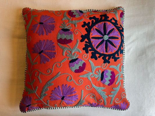 Jaipur tangerine square cushion