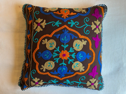 Jaipur chocolate IV square cushion
