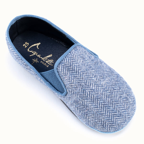 The Tweed Blue Denim slipper