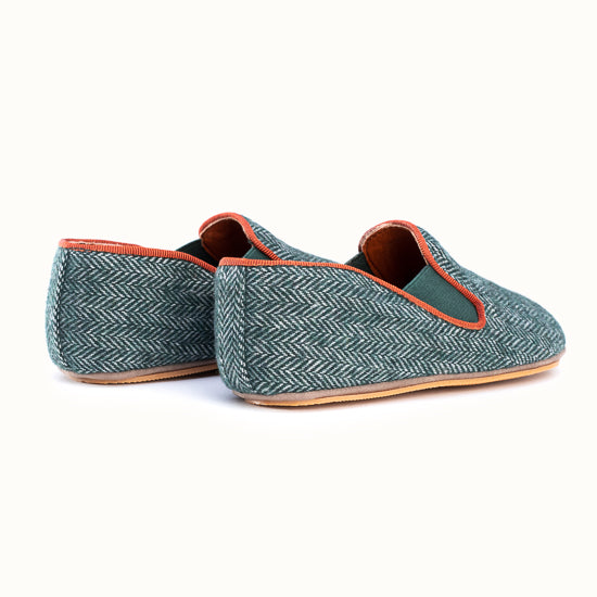 The Forest Green Tweed Slipper