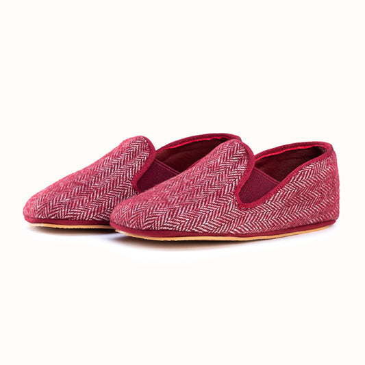 The Tweed Bordeaux slipper
