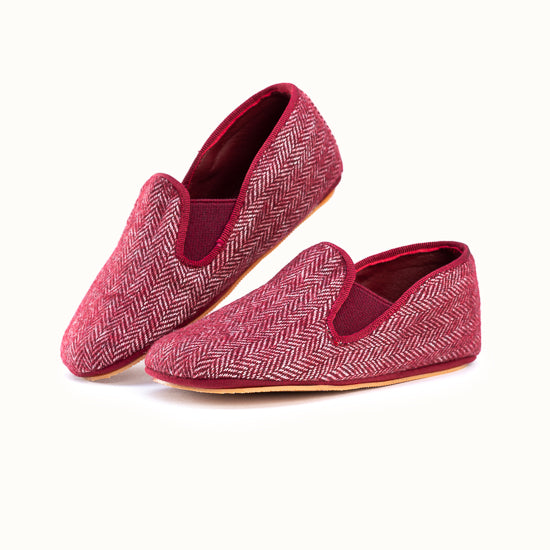 The Tweed Bordeaux slipper
