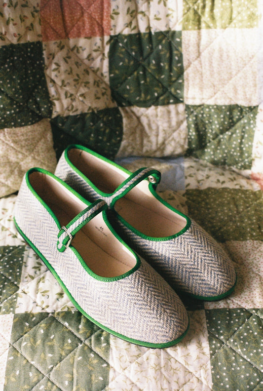 Bambina Tweed Sky Blue & Mint Green